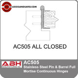 ABH AC505 Stainless Steel Pin & Barrel Full Mortise Continuous Hinges