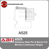 ABH A525 Stainless Steel Pin & Barrel Full Mortise Continuous Hinges