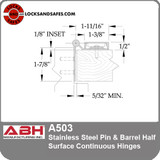 ABHA503 Half Surf PB Continuous Hinges