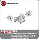 ABH 2700 EMag Door Holder Double Floor Mount with 2 Standard Armatures | ABH 2700 ElectroMag Door Holder