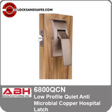 ABH 6800QCN Quiet Slim Paddle | Low Profile Quiet Anti-Microbial Copper Hospital Latch
