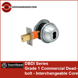 Townsteel DBDI | Grade 1 Commercial Deadbolt, Interchangeable Core