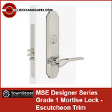 Townsteel MS Designer Series Grade 1 Mortise Lock - Escutcheon Trim