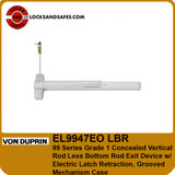 Von Duprin EL9947EO LBR Concealed Vertical Rod Device Less Bottom Rod w/ Electric Latch Retraction | Von Duprin EL9947 CVR LBR