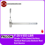 Falcon F-25-V-EO-LBR | Grade 1 Fire Surface Vertical Rod Less Bottom Rod Exit Device