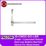 Falcon 25-CWDC-EO LBR | Concealed Vertical Rod Less Bottom Rod Exit Device For Wood Doors