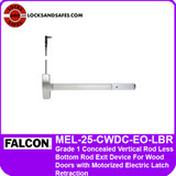 Falcon 25 Concealed Vertical Rod Less Bottom Rod Exit Device For Wood Doors with Motorized Electric Latch Retraction