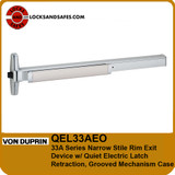 Von Duprin QEL33AEO | Grade 1 Narrow Stile Rim Exit Device with Quiet Electric Latch Retraction, Grooved Mechanism Case