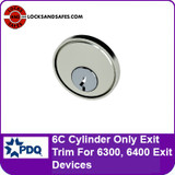 PDQ 6C Cylinder Only Exit Trim | For Use With 6300 and 6400 Exit Devices