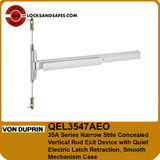 Von Duprin QEL3547 Narrow Stile Concealed Vertical Rod Exit Device with Quiet Electric Latch Retraction | Von Duprin 3547 CVR QEL