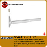 Von Duprin 3547 Fire Rated Narrow Stile Concealed Vertical Rod Less Bottom Rod Exit Device