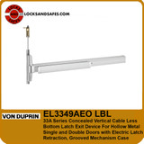 Von Duprin EL3349AEO LBL | Concealed Vertical Cable Less Bottom Latch Exit Device For Hollow Metal Single and Double Doors with Electric Latch Retraction