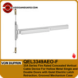Von Duprin QEL3349AEO-F Fire Concealed Vertical Cable Exit Device For Hollow Metal Single and Double Doors with Quiet Electric Latch Retraction