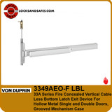 Von Duprin 3349AEO-F LBL Fire Concealed Vertical Cable Less Bottom Latch Exit Device For Hollow Metal Single and Double Doors