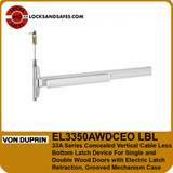 Von Duprin EL3350AWDCEO LBL | Grade 1 Concealed Vertical Cable Less Bottom Latch Exit Device With Electric Latch Retraction For Single and Double Wood Doors