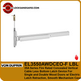 Von Duprin EL3550AWDCEO-F LBL | Grade 1 Fire Rated Concealed Vertical Cable Less Bottom Latch Exit Device With Electric Latch Retraction For Single and Double Wood Doors