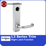 First Choice L3 Lever Trim Night Latch Function | First Choice L3-M1