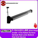 Falcon F-19-V-EO LBR | 19 Series Grade 1 Fire Rated Surface Vertical Rod Less Bottom Rod Exit Device