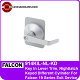 Falcon 914KIL-NL-KD Key In Lever Nightlatch Keyed Different Exit Trim | For Falcon 19 Series Exit Devices