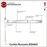 Corbin Russwin 4400 | 4000 Series Grade 1 Narrow Stile Surface Vertical Rod Exit Device
