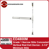 Corbin Russwin ED4800M | ED4000 Series Grade 1 Narrow Stile Concealed Vertical Rod Exit Device For Metal Doors | 3-1/2" Minimum Stile