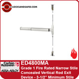 Corbin Russwin ED4800MA | ED4000 Series Grade 1 Fire Rated Narrow Stile Concealed Vertical Rod Exit Device For Metal Doors | 3-1/2" Minimum Stile