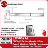 Corbin Russwin ED5602AL | ED5000 Series Fire Rated Grade 1 Double Cylinder Classroom Function Mortise Exit Device