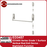 Corbin Russwin ED3457 | ED3400 Series Grade 1 Surface Vertical Rod Exit Device Only, Nightlatch Function