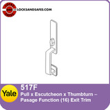 Yale 517 Pull with Escutcheon and Thumbturn Passage Trim For 7200 Narrow Stile Device