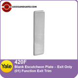 Yale 420F Exit Only Plate Trim For 1800 Series Devices