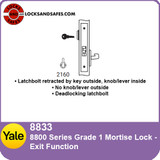 Yale 8833 Exit Function Mortise Lock