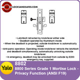 Yale 8802 Privacy Mortise Lock