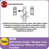 Yale 8809 Classroom or Office with Thumbturn Mortise Lock Yale 8809 Classroom or Office with Thumbturn Mortise Lock