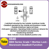 Yale 8840 Mortise Lock Storeroom with Deadbolt Function