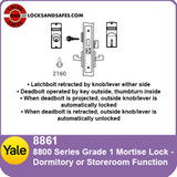 Yale 8861 Mortise Lock Dormitory or Storeroom Function