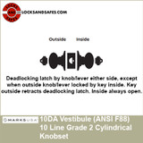 Marks 10DA Vestibule  Function Cylindrical Lock