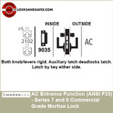 Marks Commercial Grade Mortise Lock | Marks Entrance Mortise Lock