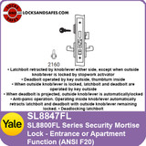 Yale SL8847FL Entrance or Apartment Mortise Lock