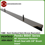 90° Aluminum Retainer Brush Seal with 3/8" Brush Insert | Pemko 90041 Series | 10BE - Dark Oxidized Satin Bronze Equivalent