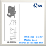 MR Series Mortise Locks | PDQ Grade 1 - J Series Escutcheon Trim