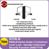  Yale 5318LN Intruder Classroom Security Cylindrical Lock | Yale 5318