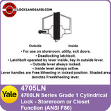Yale 4705LN Storeroom Cylindrical Lock | Yale 4705 Closet Cylindrical Lock