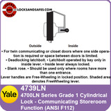 Yale 4739LN Communicating Storeroom Cylindrical Lock