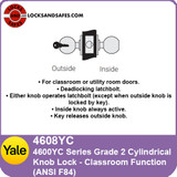 Yale 4608YC Classroom Cylindrical Lock