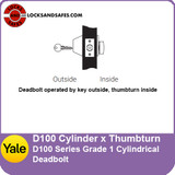 Yale D100 Deadbolt | Yale Cylinder x Thumbturn Deadbolt
