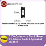 Yale D100 Cylinder x Blank Rose Deadbolt