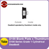 Yale D100 Blank Plate x Thumbturn Deadbolt