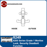 Sargent 8249 Security Deadbolt Mortise Lock