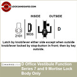 Marks D Office Vestibule Function Mortise Lock Body