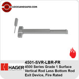 Hager 4501 SVR LBR FR | Hager 4500 Fire Surface Vertical Rod Less Bottom Rod Exit Device